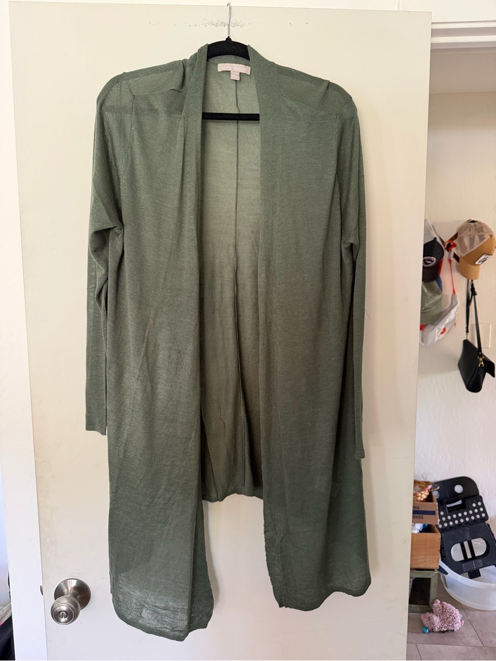 Librarian Chic Sheer Draped Open Knot Cardigan